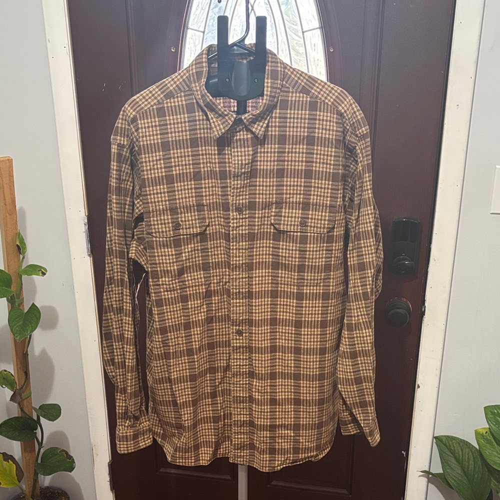 Ralph Lauren Men's Brown Checkered Shirt Size XXL